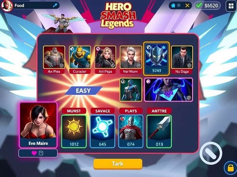 Hero Smash Legends character abilities showcase